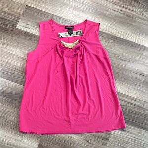 Vtg Susan Lawrence Women's Size Large Sleeveless Blouse Glam Embellishment‎ Pink